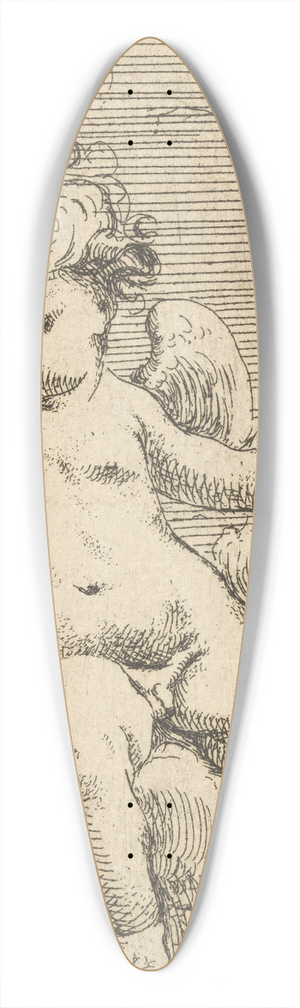 Isaac Fuller - Putto Holding a Torch 39.3 inch art pintail longboard deck