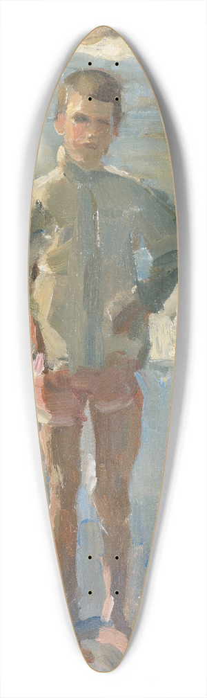 Isaac Israls - Young boy on a beach 39.3 inch art pintail longboard deck