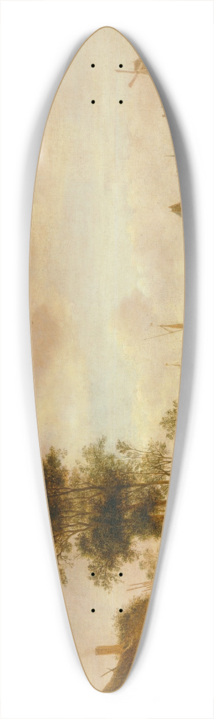 Isaac van Ostade - River Landscape With Swimmers 39.3 inch art pintail longboard deck