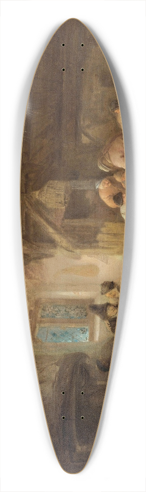 Isaac van Ostade - Rustic Interior With Peasants Drinking And Gaming 39.3 inch art pintail longboard deck
