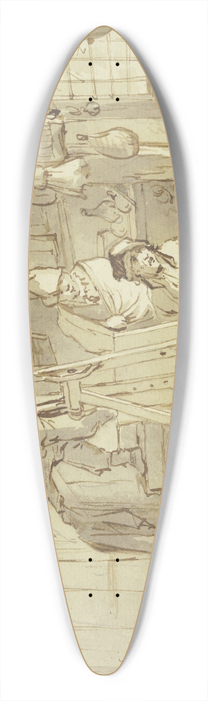 Isaac van Ostade - The painters workshop 39.3 inch art pintail longboard deck
