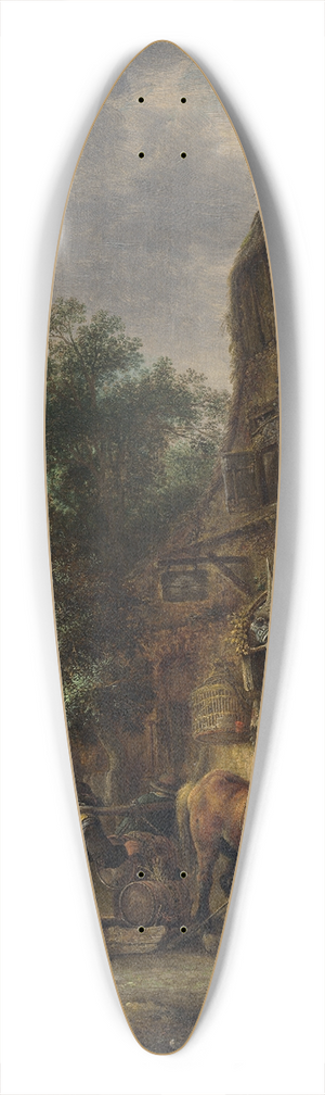 Isaac van Ostade - Workmen before an Inn 39.3 inch art pintail longboard deck