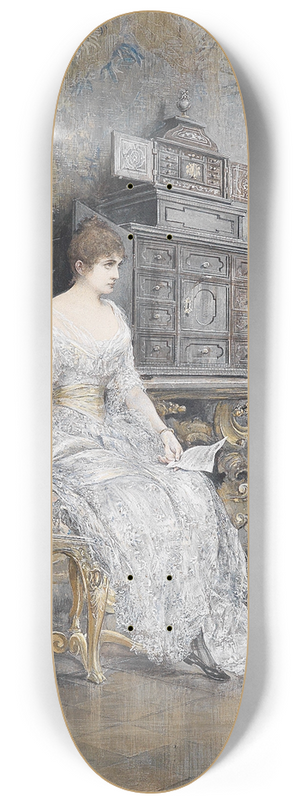 Josef Arpd Koppay - Bildnis einer jungen Frau mit Notenblatt 8.25 inch art skate deck