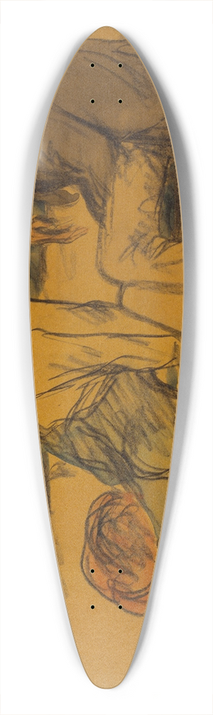 Isidre Nonell - Two Poor Men Sleeping 39.3 inch art pintail longboard deck