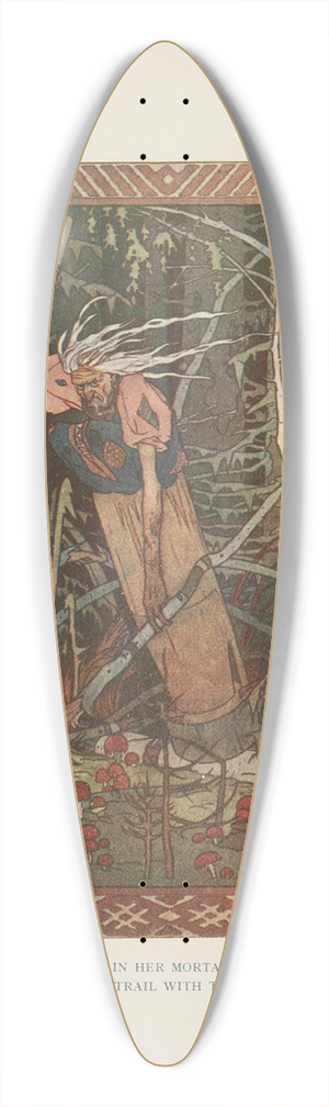 Ivan Bilibin - The Baba-Yaga came riding in her mortar 39.3 inch art pintail longboard deck
