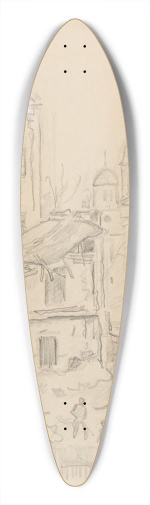 Ivan Ivanec - Pejza miejski z kocioem 39.3 inch art pintail longboard deck