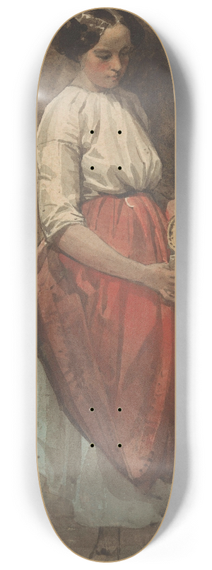Josef Eduard Tetar van Elven - Staand meisje dat een glas inschenkt 8.25 inch art skate deck