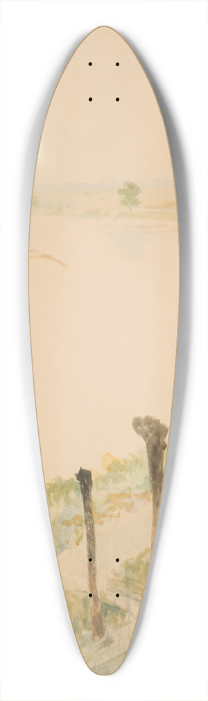 Jacek Malczewski - Landscape from the Vistula 39.3 inch art pintail longboard deck