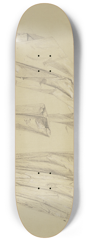 Josef Ferdinand Becker - Studienblatt; Weibliche Gewandfigur 8.25 inch art skate deck