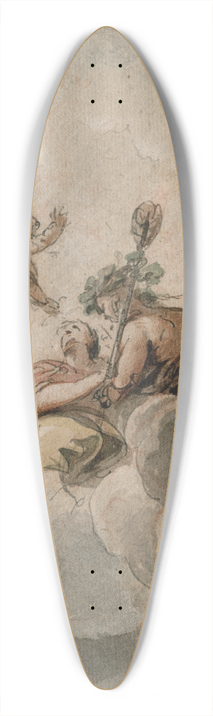 Jacob de Wit - Bacchantes and putti amongst the clouds 39.3 inch art pintail longboard deck