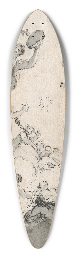 Jacob de Wit - Musicerende figuren in de wolken 39.3 inch art pintail longboard deck