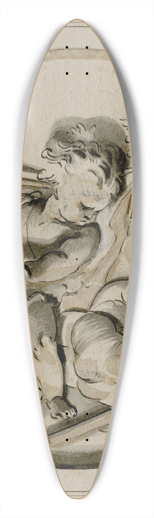 Jacob de Wit - Stoeiende putti in een medaillon 39.3 inch art pintail longboard deck
