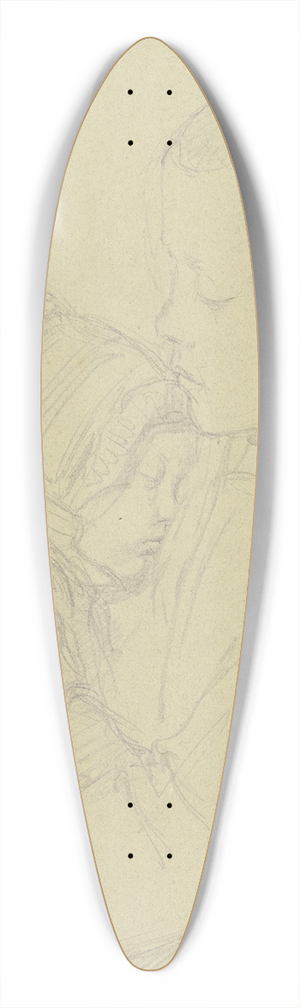 Jacob Happ - Boy with sleeping child 39.3 inch art pintail longboard deck