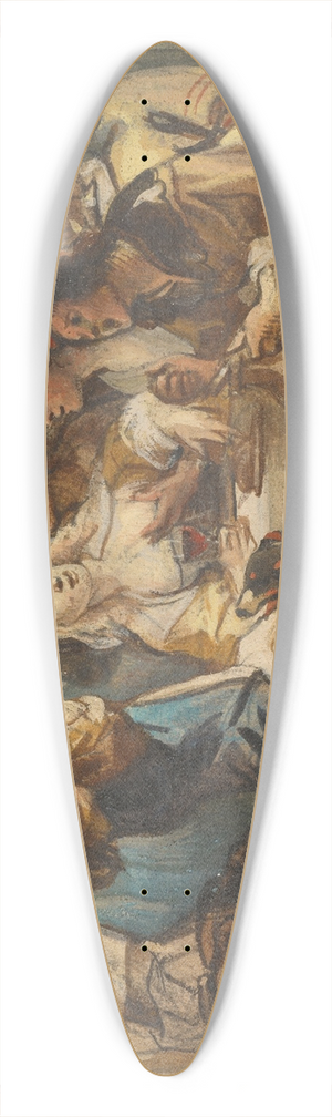 Jacob Jordaens - A Merry Company 39.3 inch art pintail longboard deck