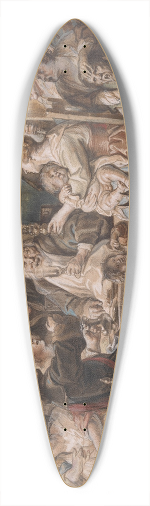 Jacob Jordaens - The King Drinks 39.3 inch art pintail longboard deck
