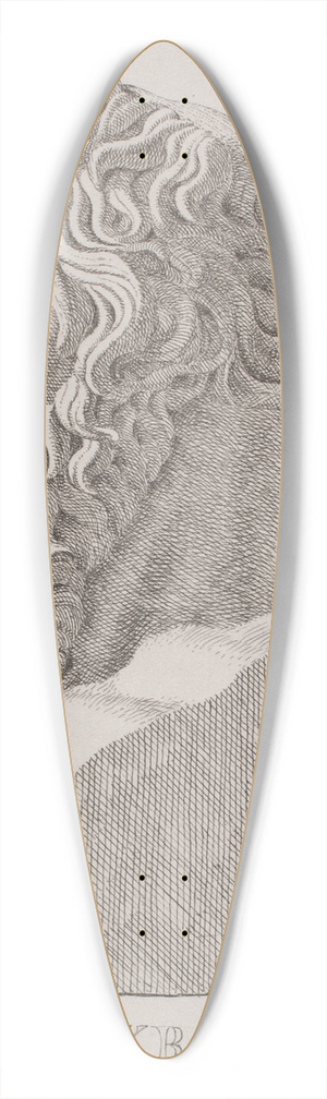 Jacob Kornerup - Buste Af Sokrates 39.3 inch art pintail longboard deck