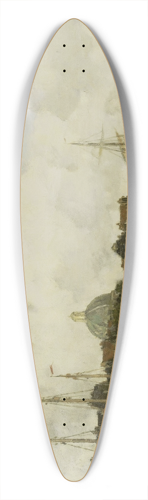 Jacob Maris - Townscape with a Domed Church 39.3 inch art pintail longboard deck