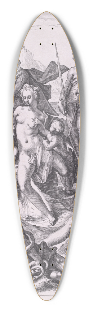 Jacob Matham - The Seven Virtues 39.3 inch art pintail longboard deck