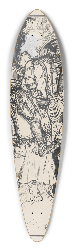Jacob Pieter van den Bosch - Koning Lear, Cordelia en hun leger 39.3 inch art pintail longboard deck