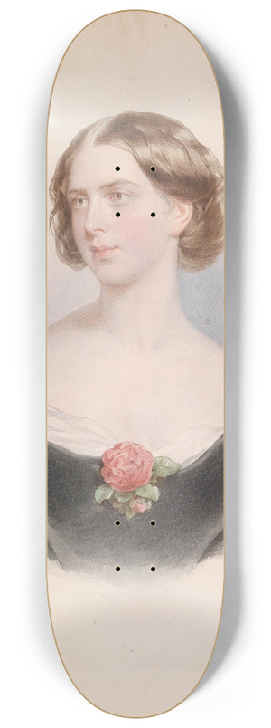 Josef Kriehuber - Bildnis einer jungen Frau mit Rose 8.25 inch art skate deck