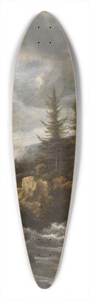 Jacob van Ruisdael - Waterfall in Norway 39.3 inch art pintail longboard deck