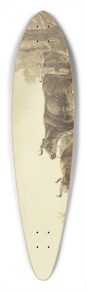Jacob van Strij - Rinderherde an einem Fluufer 39.3 inch art pintail longboard deck