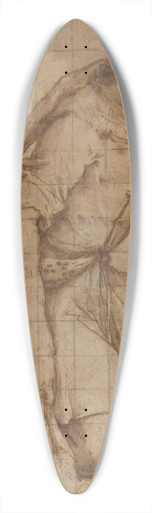 Jacopo Ligozzi - Kneeling Shepherd 39.3 inch art pintail longboard deck