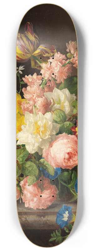 Josef Lauer - Blumenstrau mit Vogelnest und Schmetterling 8.25 inch art skate deck