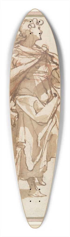 Jacopo Zucchi - Standing youngman 39.3 inch art pintail longboard deck