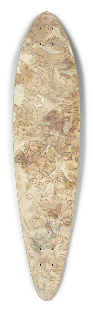 Jacques Courtois - Kavaleri-slagscene 39.3 inch art pintail longboard deck