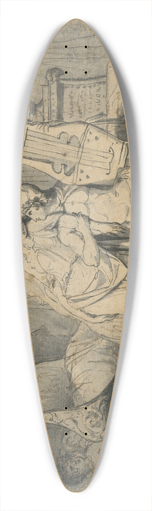 Jacques Louis David - Paris and Helen 39.3 inch art pintail longboard deck