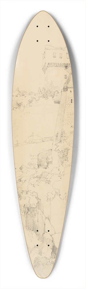 Jacques-Raymond Brascassat - Chteau indtermin 39.3 inch art pintail longboard deck