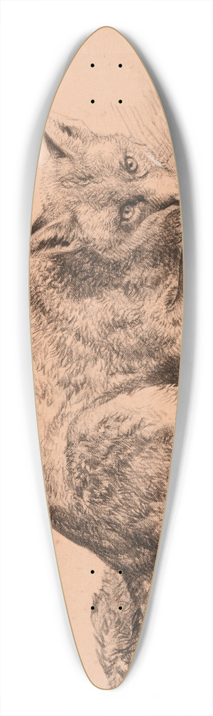 Jacques-Raymond Brascassat - tude de renard 39.3 inch art pintail longboard deck