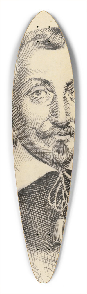 Jacques Reich - Samuel De Champlain 39.3 inch art pintail longboard deck