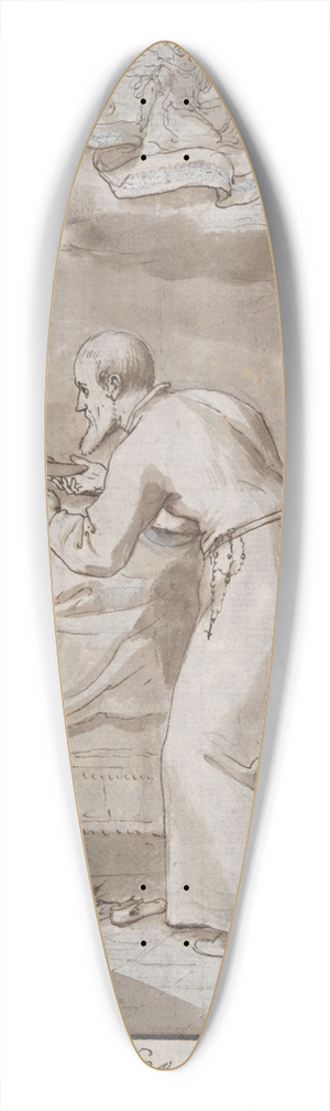 Jacques Stella - St. Philip visiting ahospital 39.3 inch art pintail longboard deck