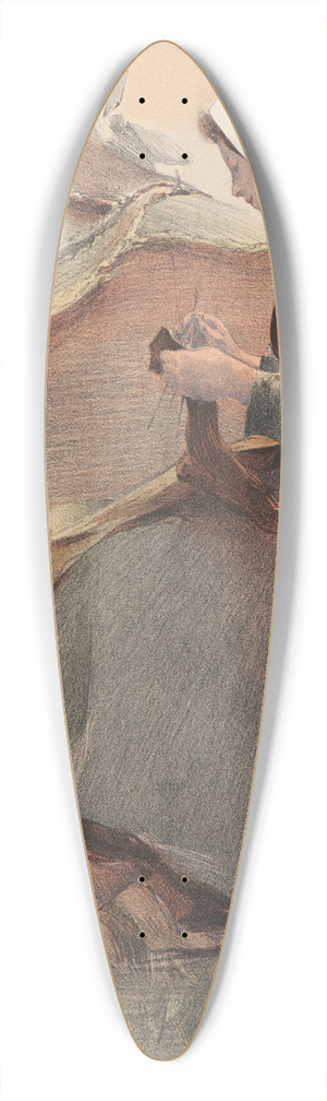 Jacques Wly - Fleur de Lande 39.3 inch art pintail longboard deck