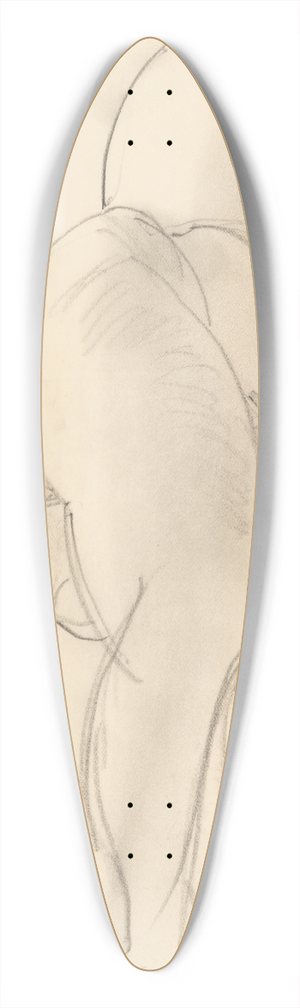 J.A. Jerichau - Kvindelig model, liggende 39.3 inch art pintail longboard deck