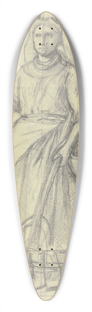 Jakob Becker - Bauernmdchen mit Rechen und Korb 39.3 inch art pintail longboard deck