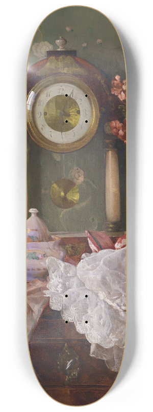 Josef Schuster - Antiquittenstillleben Mit Kaminuhr 8.25 inch art skate deck