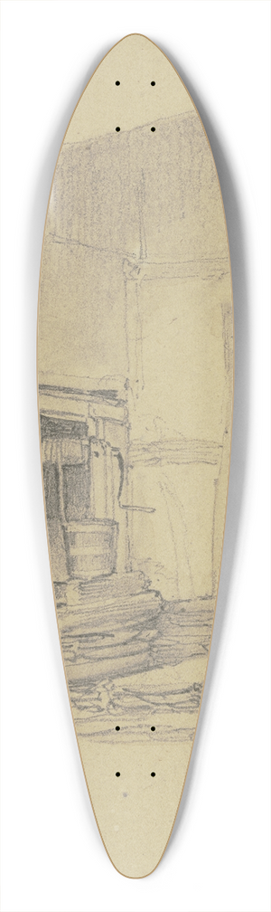 Jakob Becker - Group of figures in the open 39.3 inch art pintail longboard deck