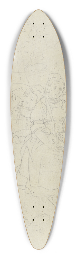 Jakob Becker - Group underneath a tree 39.3 inch art pintail longboard deck