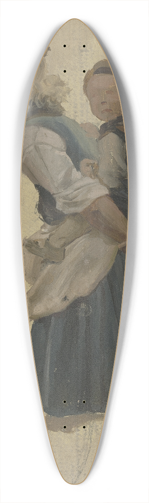Jakob Becker - Kleines Bauernmdchen ein anderes Huckepack tragend 39.3 inch art pintail longboard deck