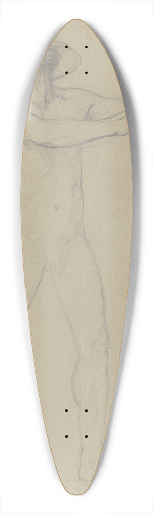 Jakob Becker - Male nude with hat 39.3 inch art pintail longboard deck