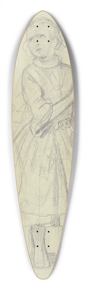 Jakob Becker - Mdchen mit einem Papierbogen 39.3 inch art pintail longboard deck