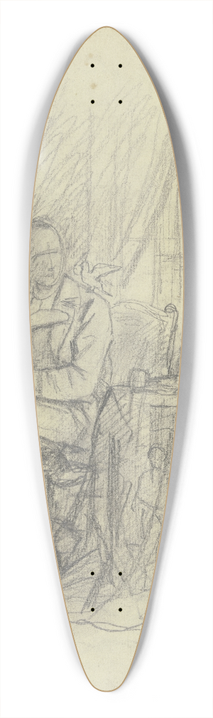 Jakob Becker - Sitzender Mann mit einem Vogel auf der Schulter 39.3 inch art pintail longboard deck