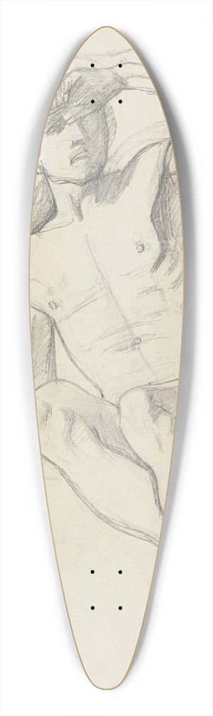Jakob Becker - Sitzender mnnlicher Akt, die Augen mit der Linken verschattend 39.3 inch art pintail longboard deck