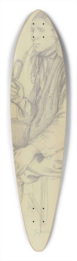 Jakob Becker - Sitzender Pfeife rauchender Bauer 39.3 inch art pintail longboard deck