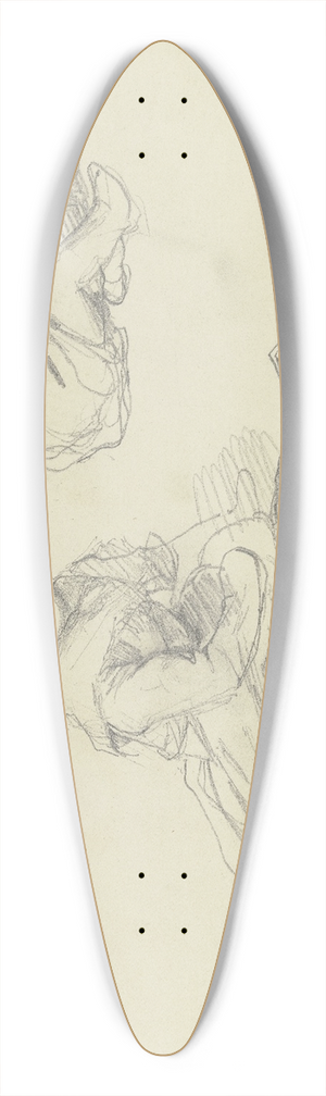 Jakob Becker - Studienblatt; Sitzendes Kleinkind 39.3 inch art pintail longboard deck
