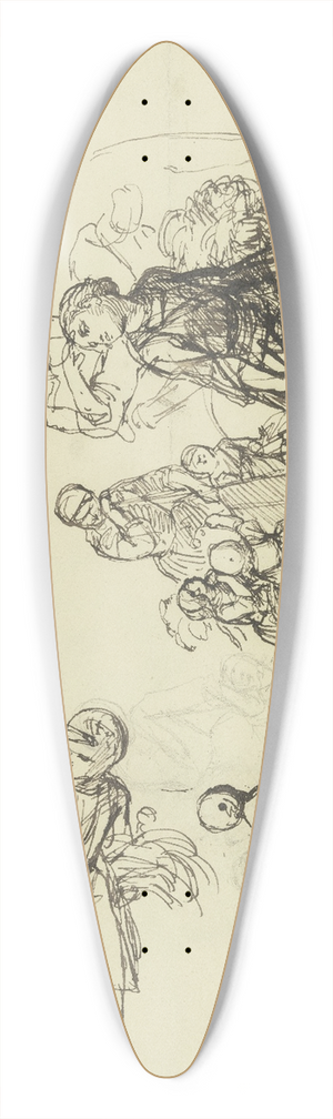 Jakob Becker - Study sheet; Children 39.3 inch art pintail longboard deck