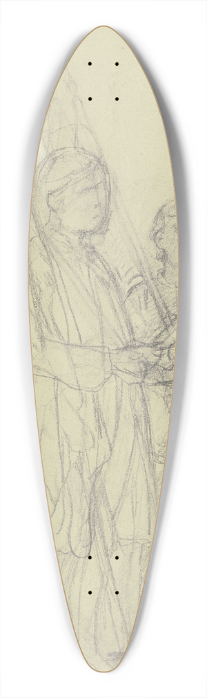 Jakob Becker - Two boys with flags 39.3 inch art pintail longboard deck